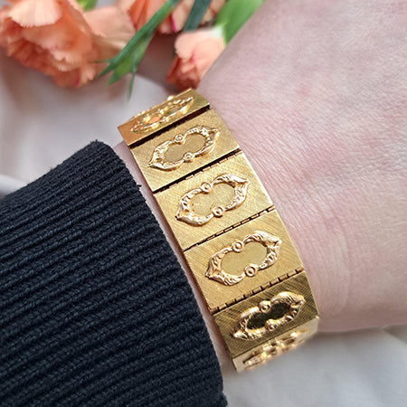 Brevatto 18ct Yellow Gold Panel Bracelet