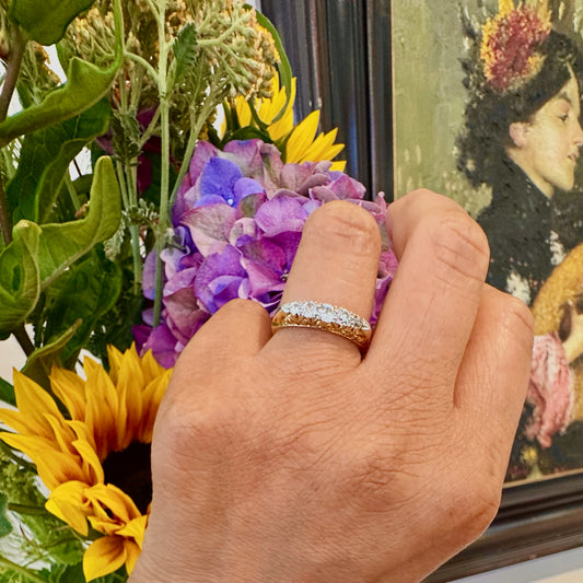 Diamond 18 Carat Gold Row Ring