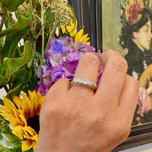 Diamond 18 Carat Gold Row Ring