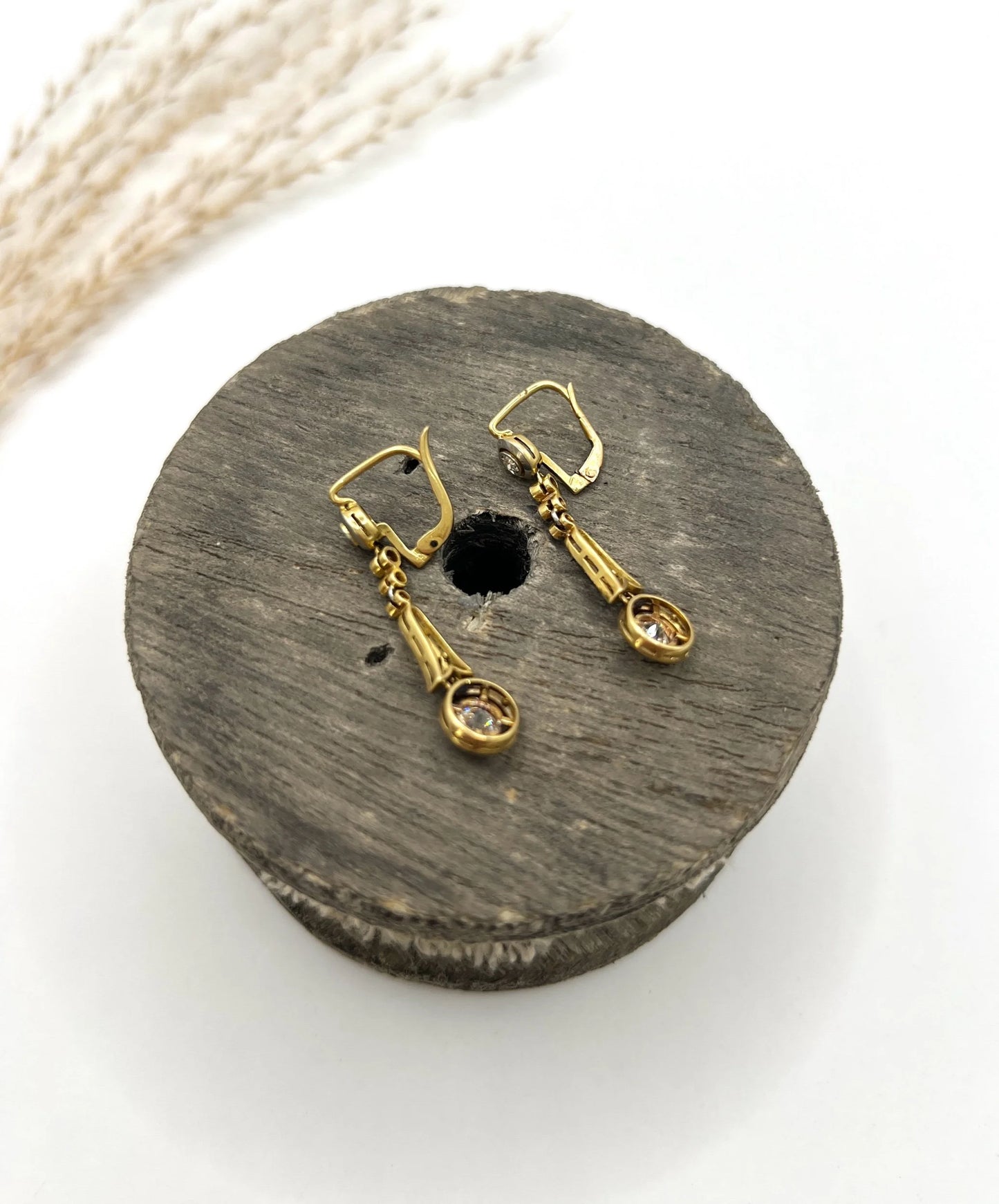 Edwardian Antique 1.50ct Diamond Target Drop Earrings