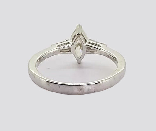 0.57ct Marquise Cut Diamond Engagement Ring in 18ct White Gold