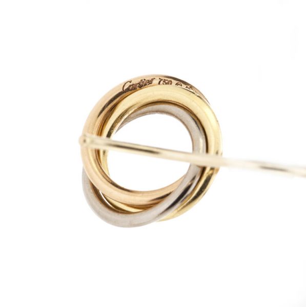 Cartier Trinity 18ct Gold Hoop Drop Earrings, with Diamonds, French fittings, Circa 1990's