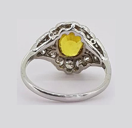 2.10ct Yellow Sapphire and Diamond Cocktail Ring, 18ct White Gold