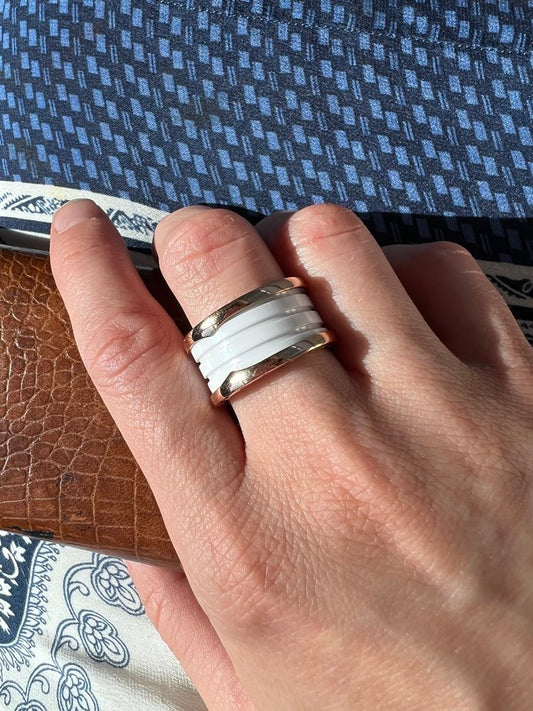 Bvlgari B Zero 1 White Ceramic Ring