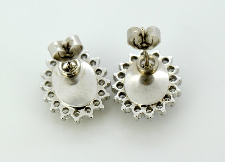 Vintage Opal and Diamond Earrings