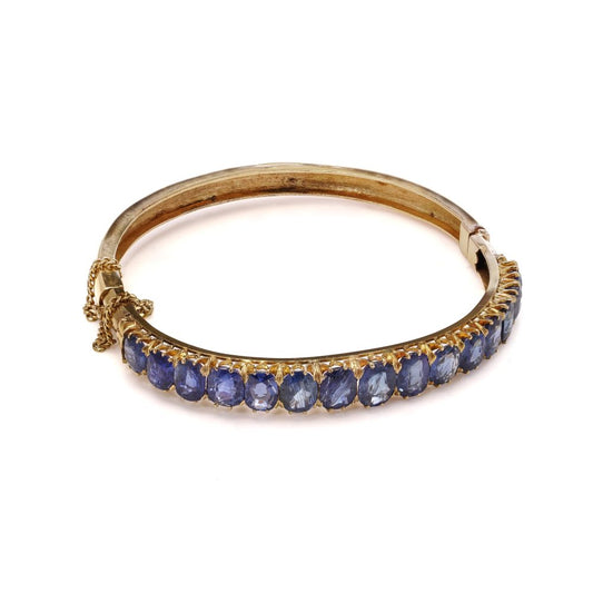 Antique Sapphire Bangle In 18 Carat Yellow Gold