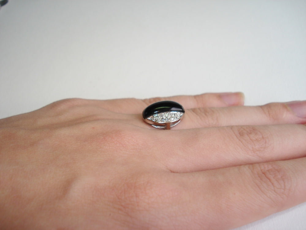 Vintage Onyx and Diamond Ring