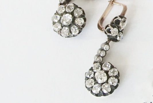 Antique Russian Diamond Earrings