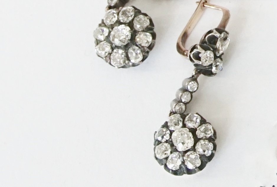 Antique Russian Diamond Earrings