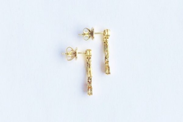 Brilliant Cut Diamond Drop Gold Earrings
