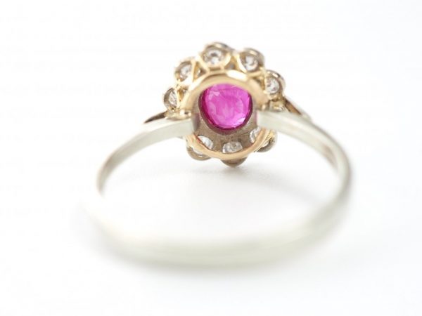 Ruby and Diamond Cluster Ring