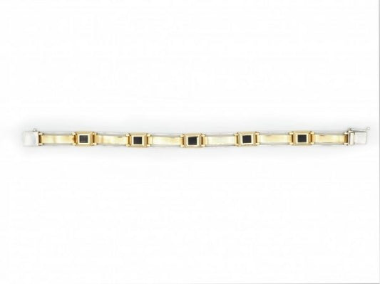 Ekol Onyx Set Bracelet in Yellow and White Gold