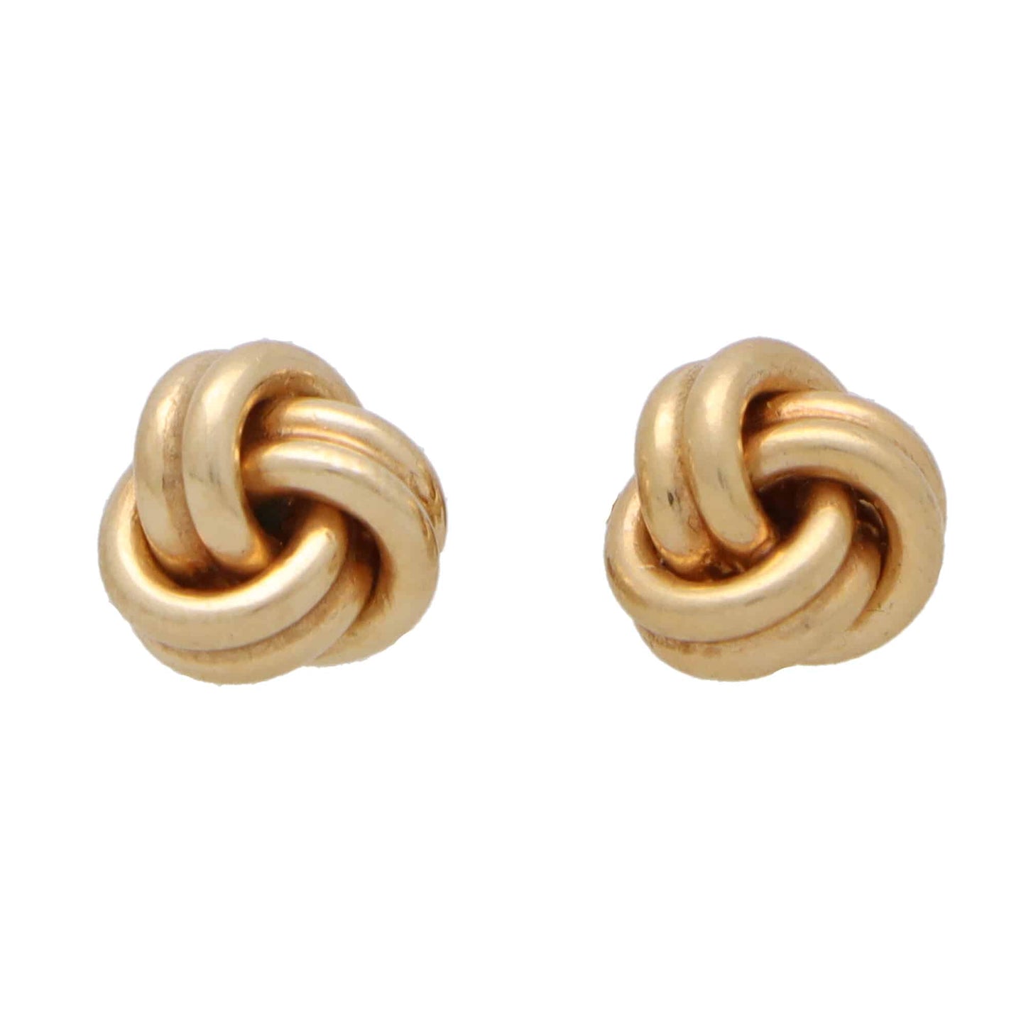 Vintage Yellow Gold Woven Knot Stud Earrings