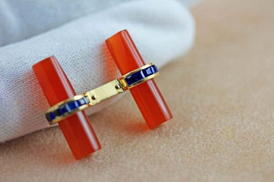 Sapphire, Lapis Lazuli, Malachite, Turquoise and Onyx Interchangeable Cufflinks