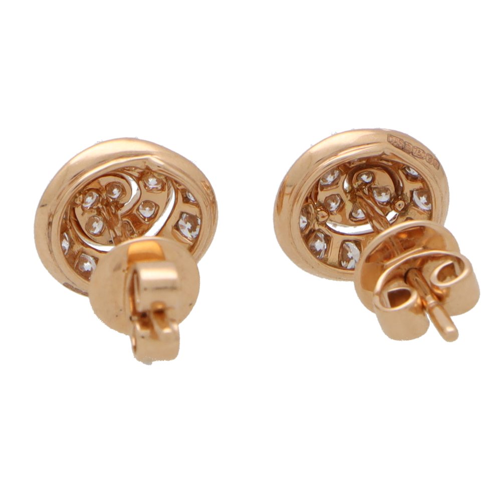 0.34ct Diamond Swirl Cluster Earrings in 18ct Rose Gold