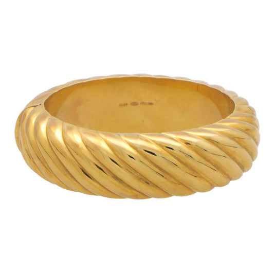 Vintage1980s Italian Chunky Hinged 18K Bangle