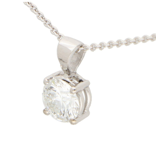 GIA Certified 0.90ct Brilliant Cut Diamond Solitaire Pendant