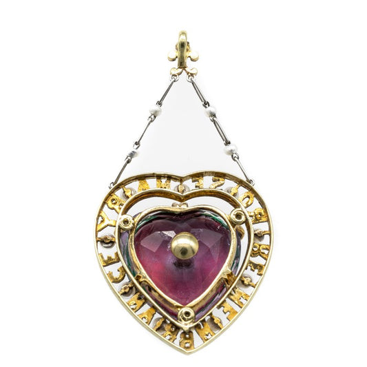 Amethyst suffragette-pendant diamond back