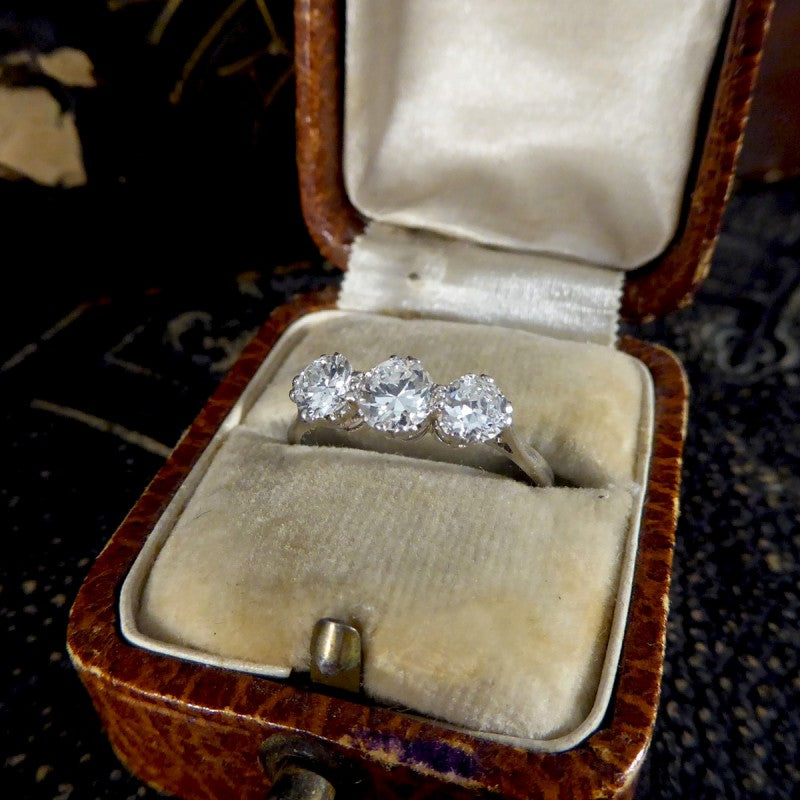 Antique Art Deco 1ct Diamond Three Stone Ring