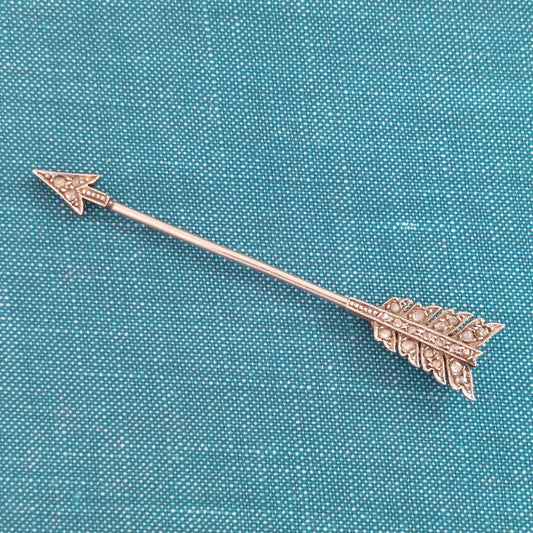 Antique Art Deco Diamond Set Arrow Jabot Brooch
