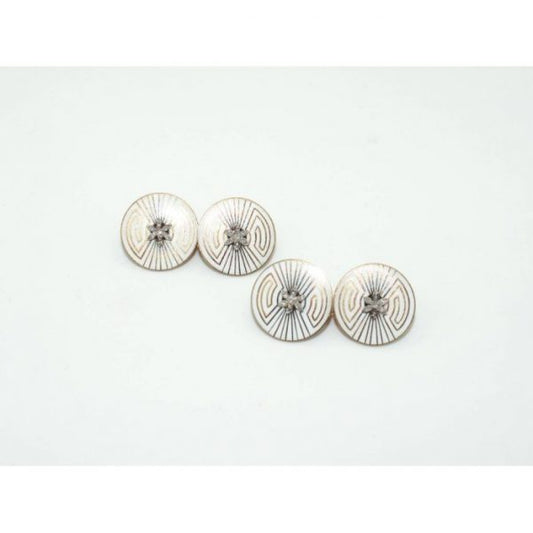 Antique Art Deco Enamel & Rose Cut Diamond Cufflinks