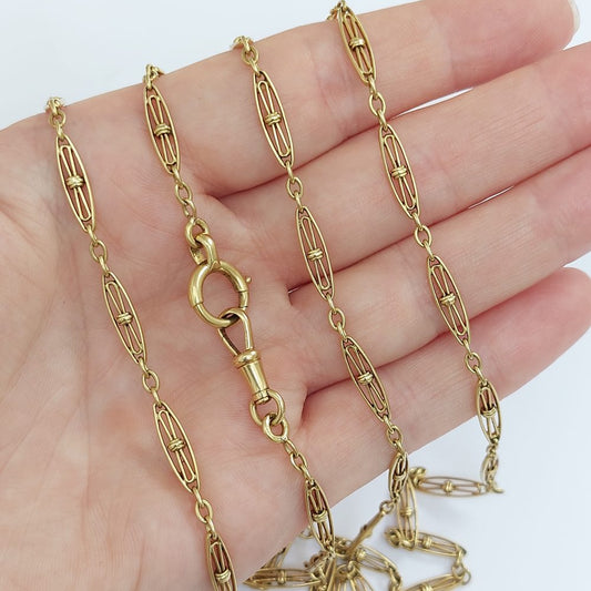 Antique Art Deco Gold Longuard Chain