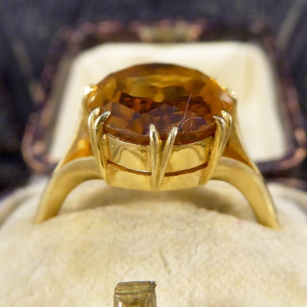 Antique Edwardian Citrine 18ct Gold Ring