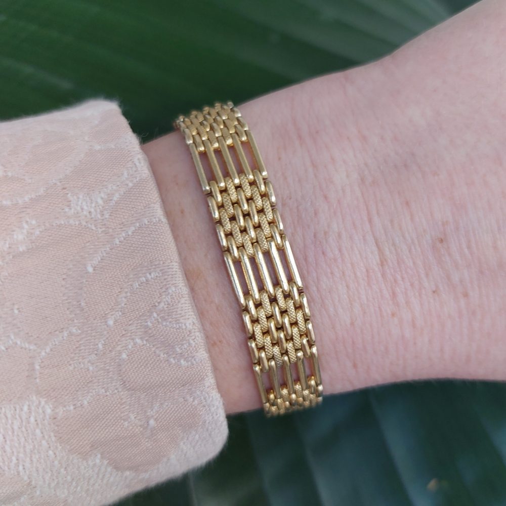 Antique Edwardian Gold Gate Bracelet