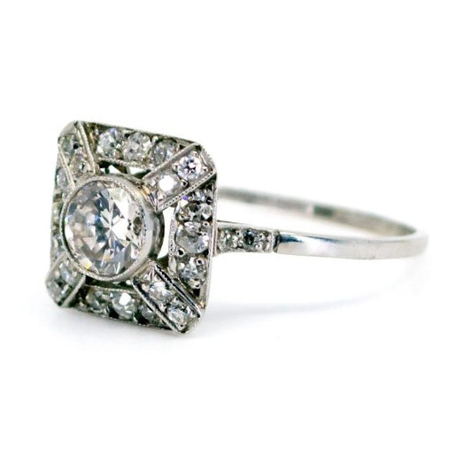 Antique Edwardian Old Cut Diamond Cluster Ring