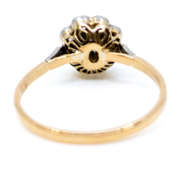 Antique Edwardian Old Mine Cut Diamond Cluster Ring