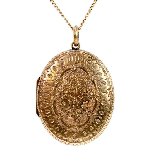 Antique Mourning Gold Locket BB2
