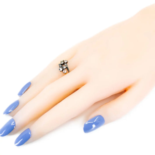 Antique Rose Cut Diamond Crossover Ring