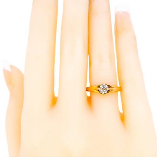 Antique Victorian 0.40ct Cushion Cut Diamond Ring
