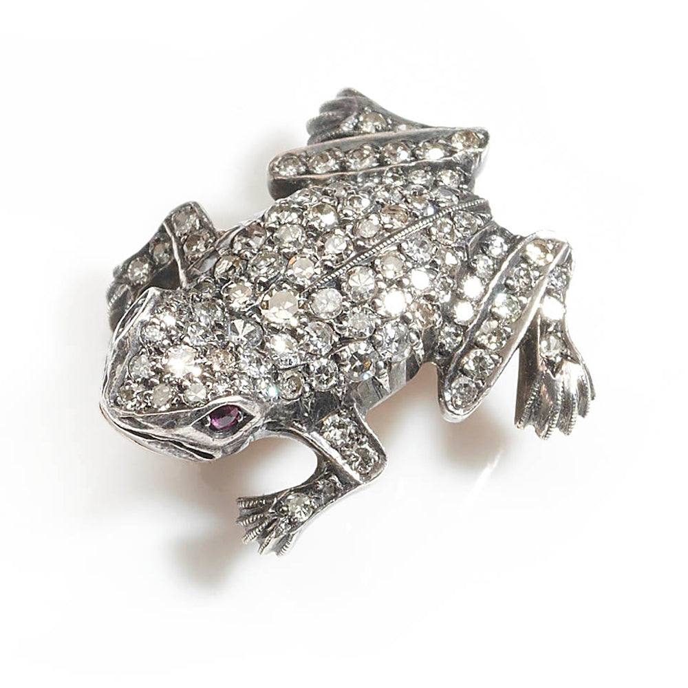 Antique Victorian Frog Brooch