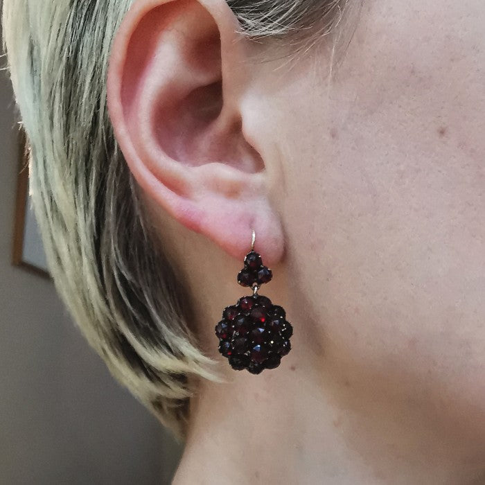 Antique Victorian Garnet Earrings