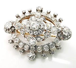 Antique Victorian Old Cut Diamond Brooch