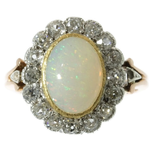 Antique Victorian Opal Diamond Convertible Ring
