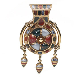 Antique Victorian Scottish Agate Gold Locket Pendant