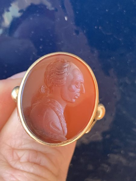 Victorian 19th Century Carved Intaglio Carnelian Ring