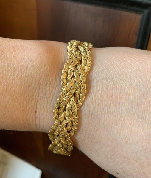 Mellerio Vintage 18ct Gold Textured Rope Bracelet, 1970's