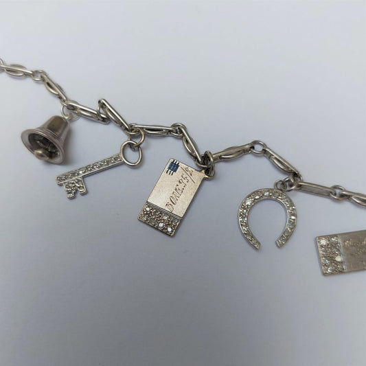 Art Deco Antique Diamond Set Charm Bracelet