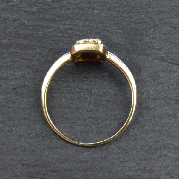 Antique Art Deco Diamond Cluster Ring, Platinum and 18ct Gold