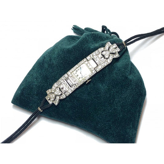 Art Deco Diamond Platinum Cocktail Watch