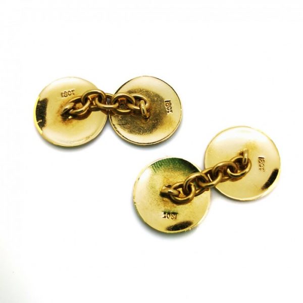 Art Deco Gold and Enamel Cufflinks, Circa 1930