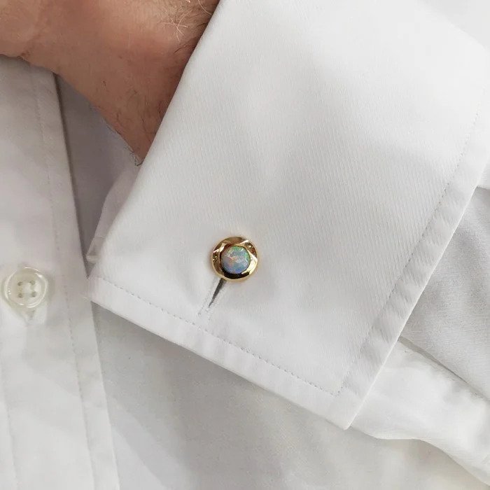 Art Deco French Opal and Gold Cufflinks