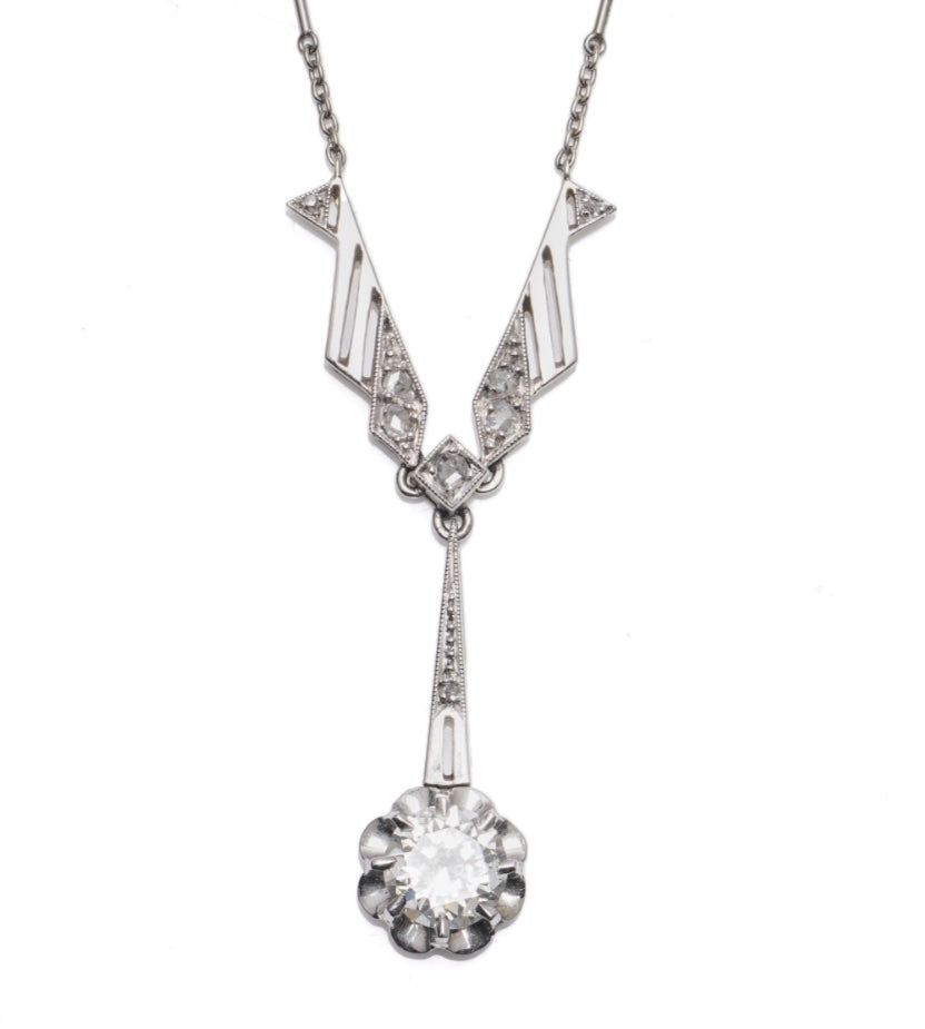 Art Deco Diamond Pendant, French 1925