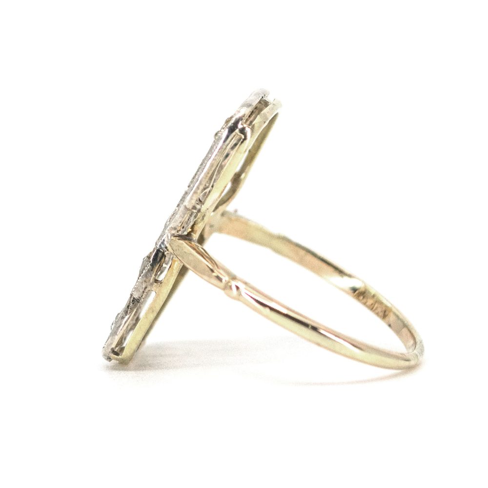Art Nouveau Antique Diamond Filigree Ring