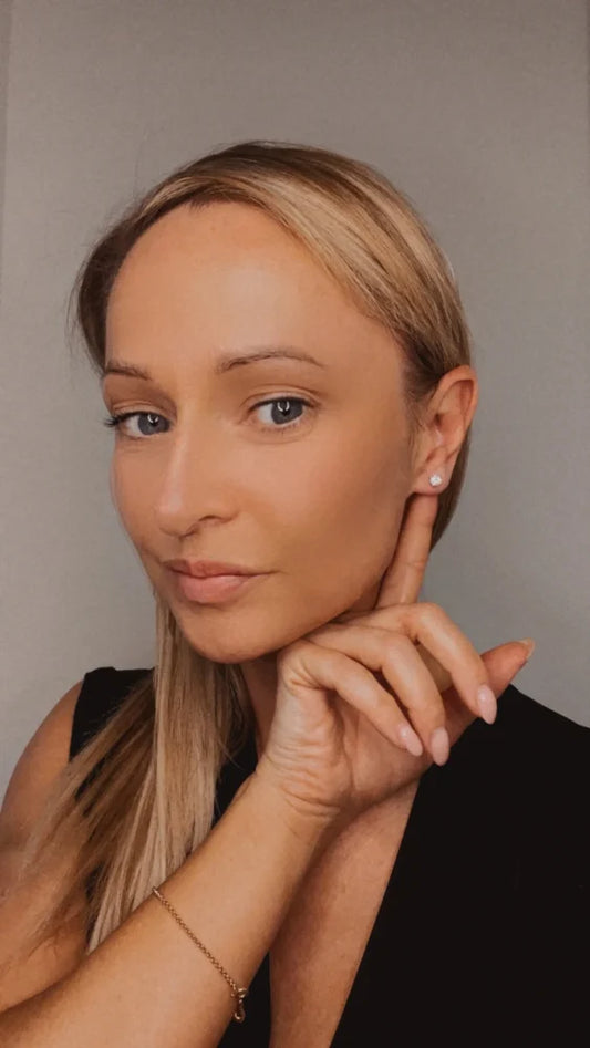 Vintage 1.02ct Diamond Solitaire Stud Earrings