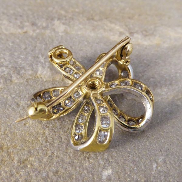 Antique Victorian Green Garnet & Diamond Flower Brooch Pendant