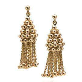 Beaded Tassel 18ct Yellow Gold Earrings
